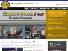 Tablet Screenshot of pholegendnoodleandgrill.com